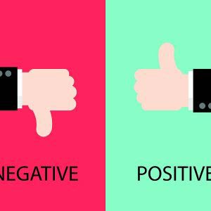 Cartoon negative and positive thumbs