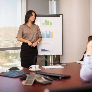 Woman delivering a presentation