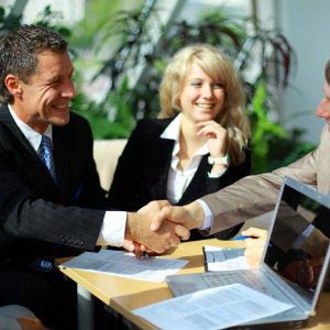 Business people shaking hands