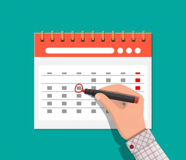 Man drawing on a calendar