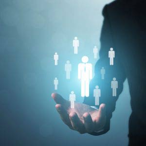 Manager closely managing team concept