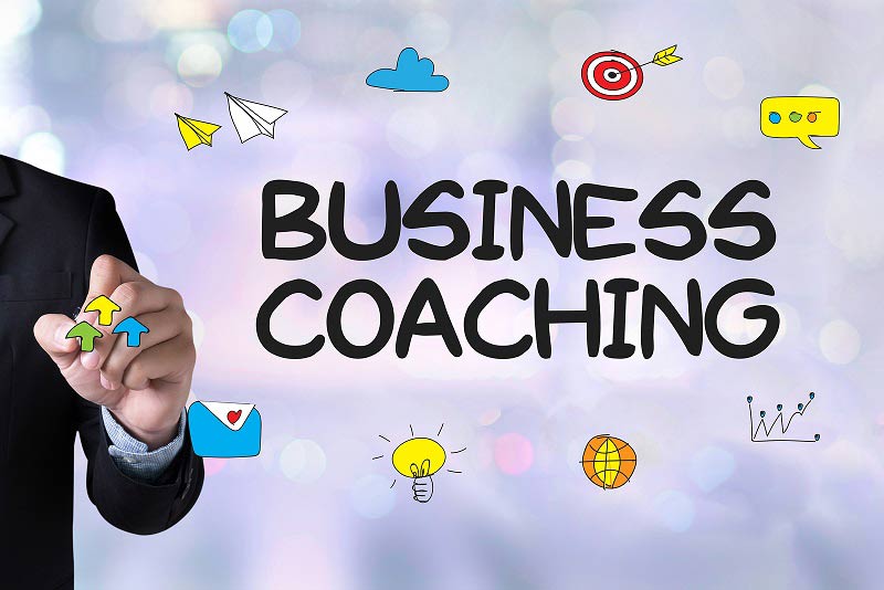 Business coaching with icons