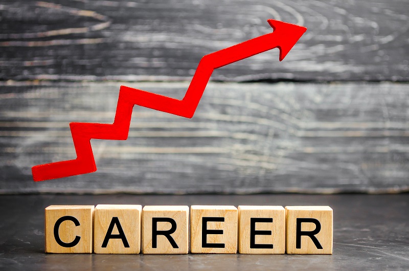 Career wooden blocks with graph