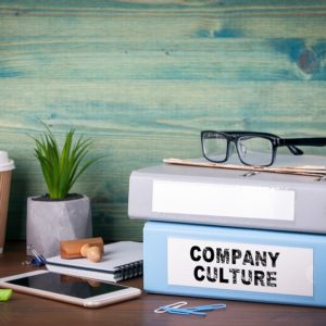 Company Culture folder on a desk