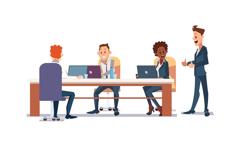 Fun office environment cartoon