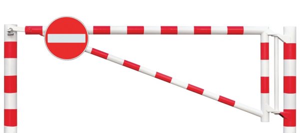 Red and white barrier