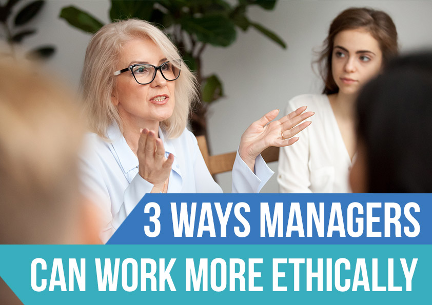 manager working ethically with people