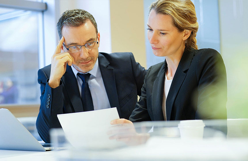 couple working with documents