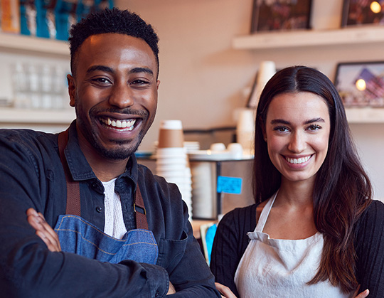 smiling workers