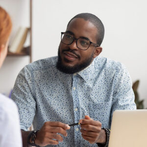 black man office interview