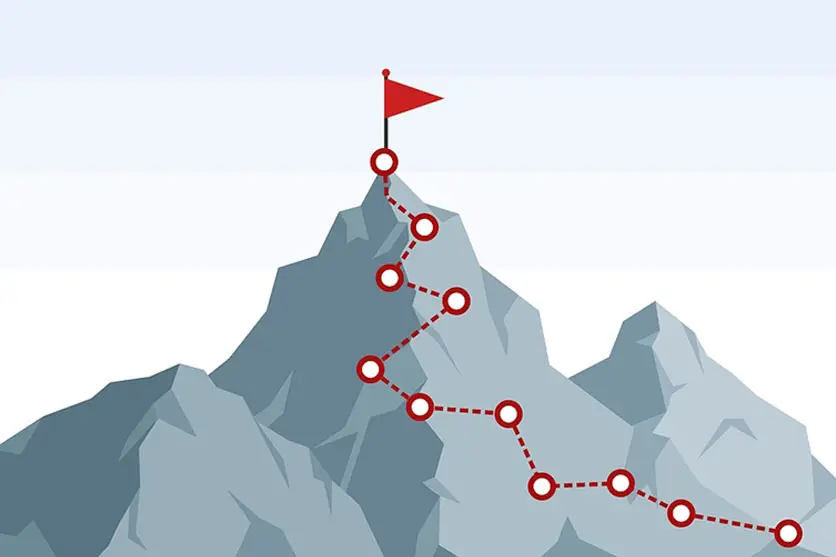 red flag on mountain