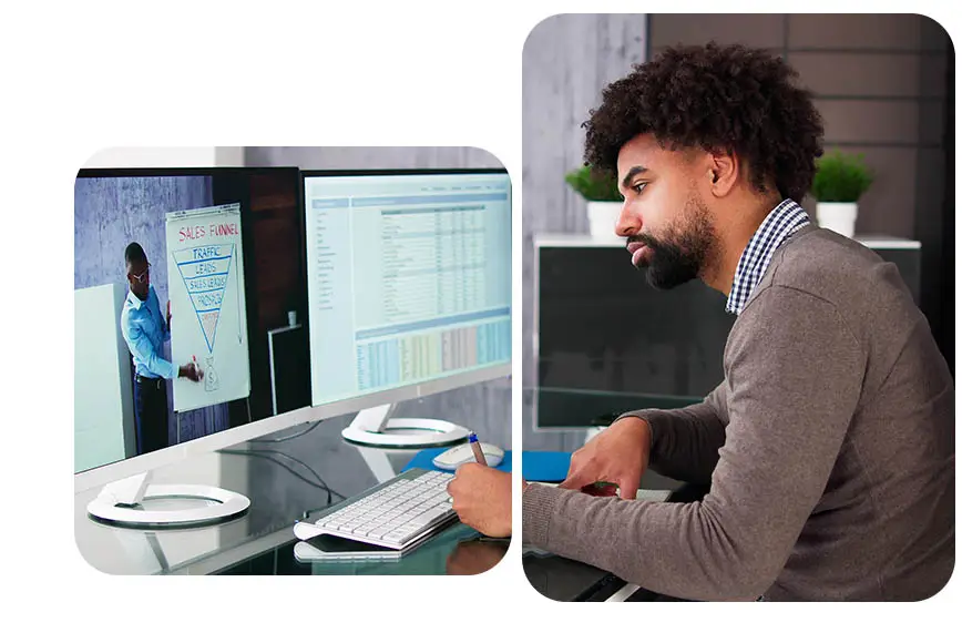 trainer running a webinar