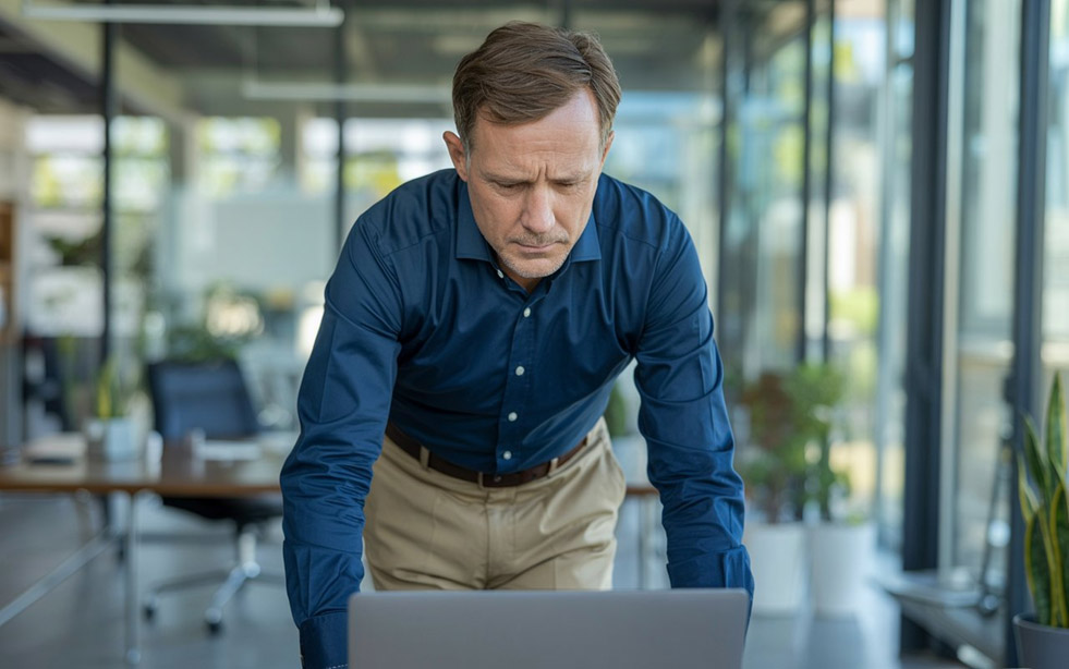 A manager looking frustrated